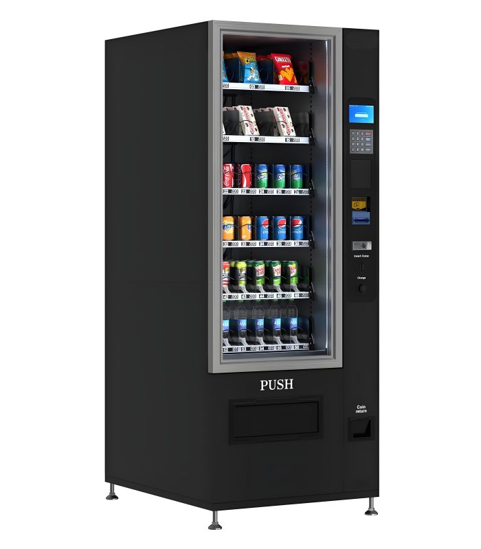 KOOLVending Refrigerated Snack and Drink Vending Machine with 36 Slots with Bill and Coin Acceptor in Black (KM-VMR-30-BC)