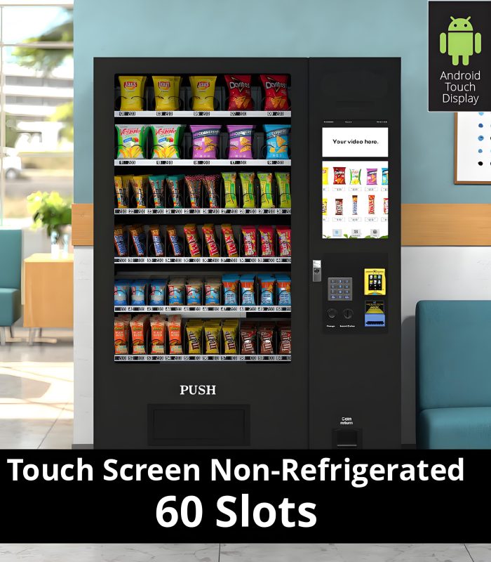 KOOLVending Non-Refrigerated Snack Vending Machine with 60 Slots and 22 Inch Touch Screen in Black