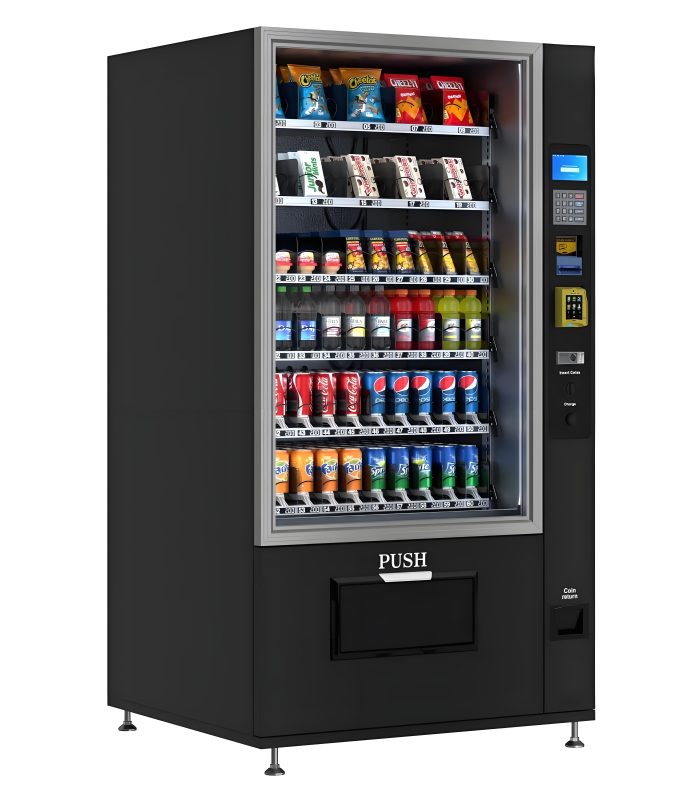 KOOLVending Refrigerated Snack and Drink Vending Machine with 60 Slots, Credit Card Reader and Coin/Bill Acceptor in Black (KM-VMR-40-BCR)