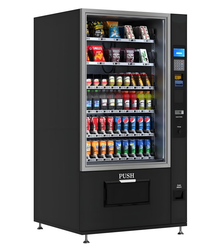 KOOLVending Refrigerated Snack and Drink Vending Machine with 60 Slots and Coin/Bill Acceptor in Black (KM-VMR-40-BC)